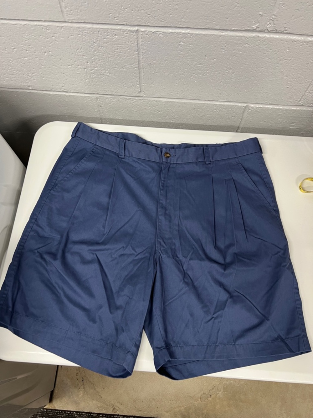 Haggar Men’s Pleated Front Shorts in Navy Blue